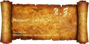 Nepper Zalán névjegykártya